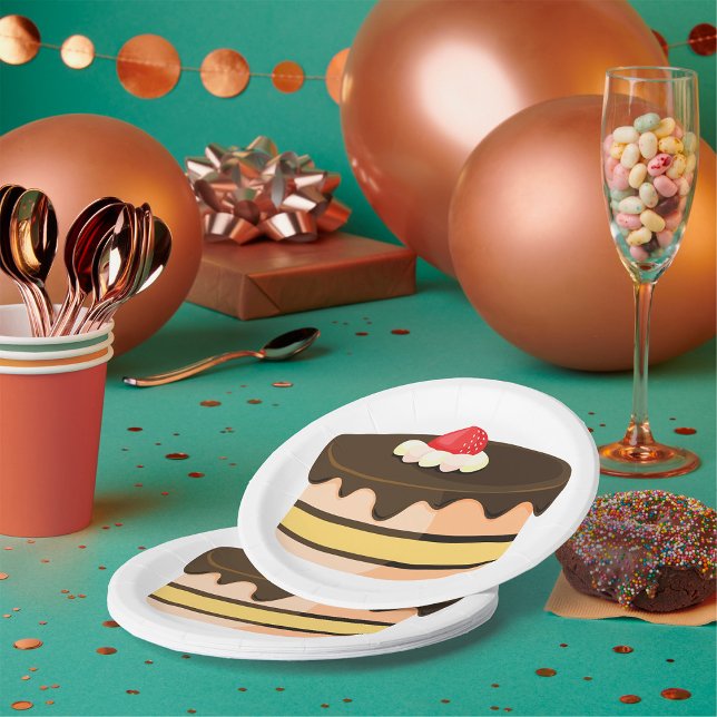 Prato De Papel Bolo E Morango (Criador carregado)