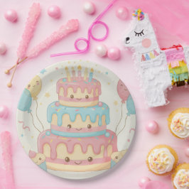 Prato De Papel Bolo Fofo e Cupcakes