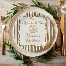 Bolo no forno baby shower monogramado