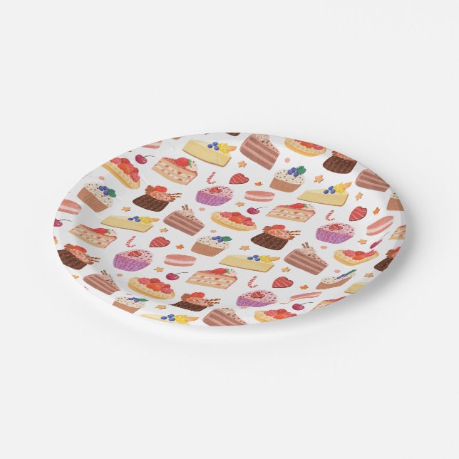 Prato De Papel Bolos Tortas Cupcakes Sobremesas à Vontade (Inclinado)