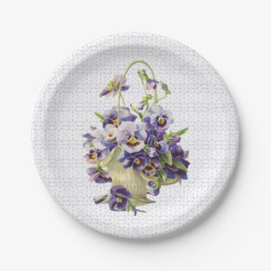 Prato De Papel Bolsa de Pansy Roxo no Lace de Eyelet