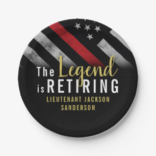 Prato De Papel Bombeiro Partido da Reforma da Linha Vermelha Band