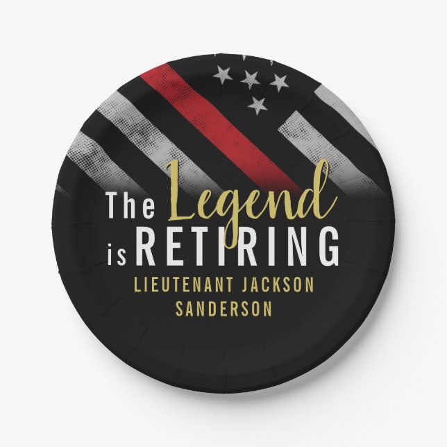 Prato De Papel Bombeiro Partido da Reforma da Linha Vermelha Band (Frente)