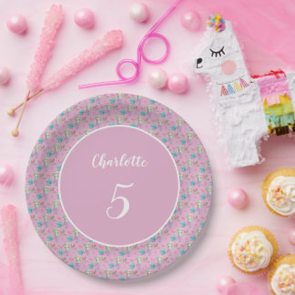 Prato De Papel Boneca Flor Cólvora Aquarela