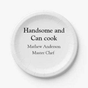 Prato De Papel Bonita e pode cozinhar a data de chef mestre de ad