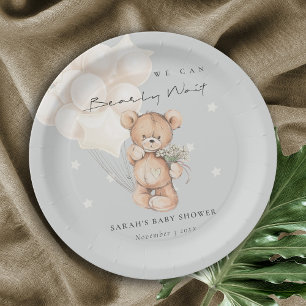 Prato De Papel Bonita Ivory Bearon Chá de fraldas de Balão de Urs