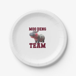 Prato De Papel Bonita MOO DENG TEAM Baby Hippo Squad Girls Bestie