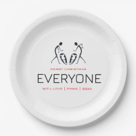 Prato De Papel Bonita, Silhouette Coconut Trees Padrão Natal