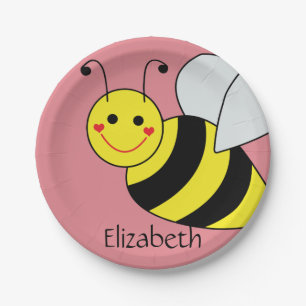 Prato De Papel Bonito Bumble a abelha personalizada