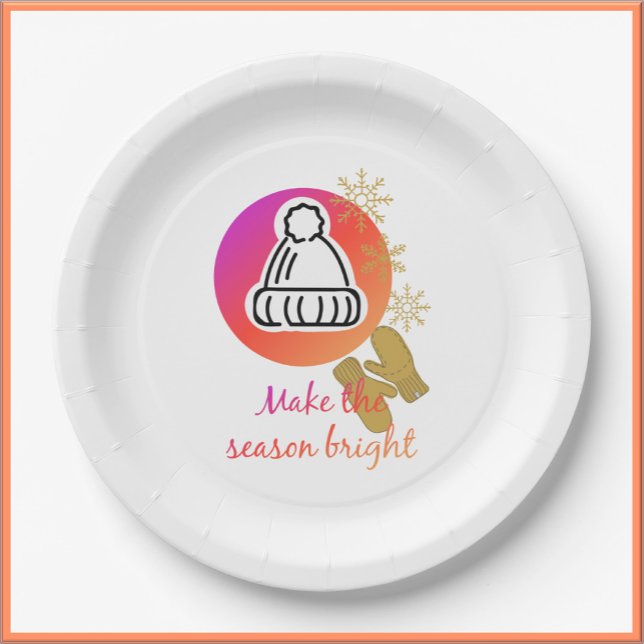 Prato De Papel Bonito Chapéu e Mittens da temporada de inverno (Criador carregado)