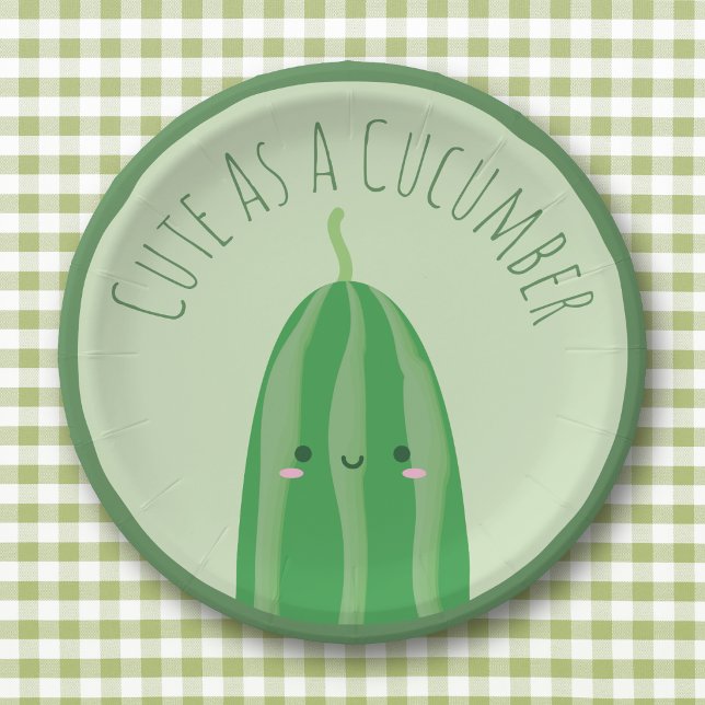 Prato De Papel Bonito Como um Pepino Divertido Cutecumber (Criador carregado)