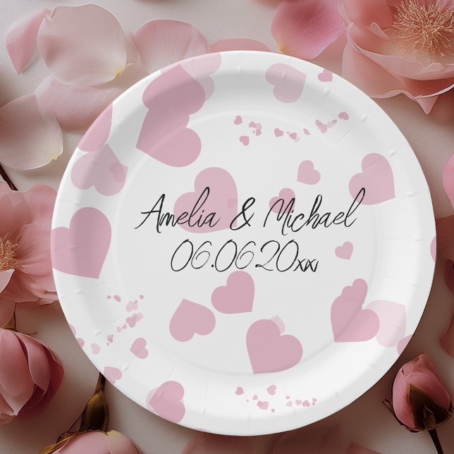 Prato De Papel Bonito coração de amor Personalizado (Criador carregado)
