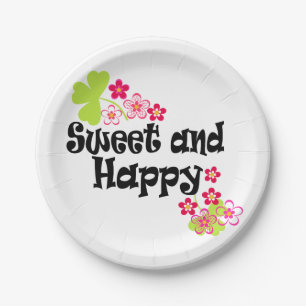 Prato De Papel Bonito e feliz