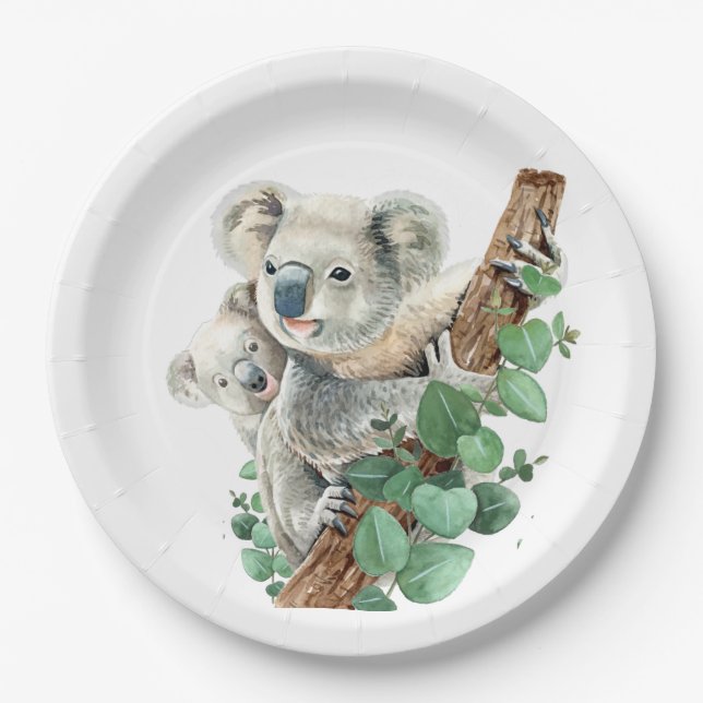 Prato De Papel Bonito Koala Bear Arte Animal Australiana (Frente)