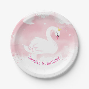 Prato De Papel BONITO parte da PRINCESA SWAN mesa cor-de-rosa