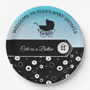 Prato De Papel Bonito personalizado como um chá de fraldas do