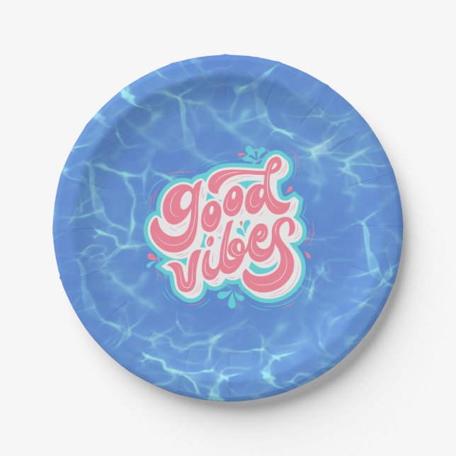 Prato De Papel Bons Vibes Beach/piscina (Frente)
