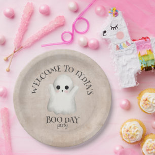 Prato De Papel Boo Day Kawaii Ghost Halloween Aniversário