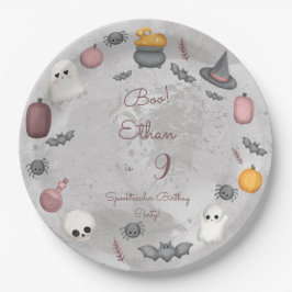 Prato De Papel Boo! Festa de aniversário de criança Spooktacular