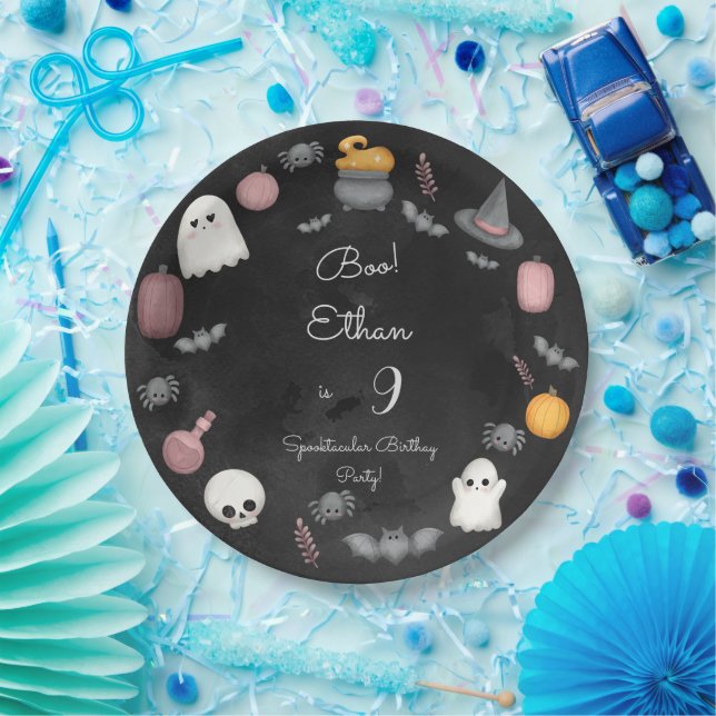 Prato De Papel Boo! Festa de aniversário de criança Spooktacular (Festa)