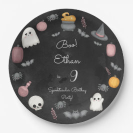 Prato De Papel Boo! Festa de aniversário de criança Spooktacular