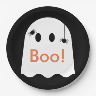 Prato De Papel Boo! Folha de Papel Preto, Cuja Fenda Fantasma Hal