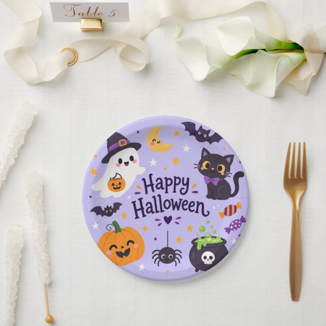 Prato De Papel boo halloween (Casamento)