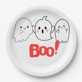 Prato De Papel Boo! Placas de papel para o Dia das Bruxas
