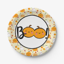 Boo Pumpkin e Ghost Plates do Festa de Halloween