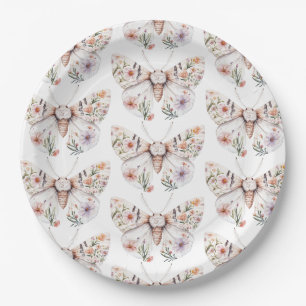 Prato De Papel Borboleta Floral Boho Wildflower