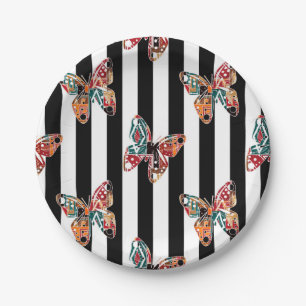 Prato De Papel Borboleta multicolorida