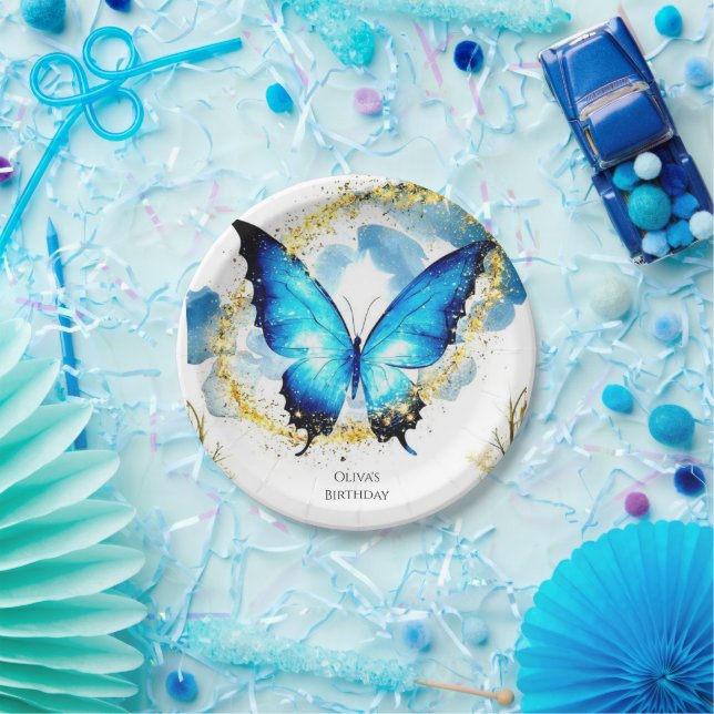 Prato De Papel Borboleta Pastel Boho Aniversário (Festa)