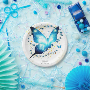 Prato De Papel Borboleta Simples Whimsical Birthday