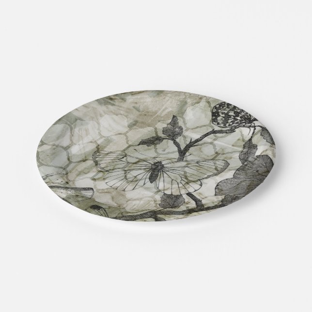 Prato De Papel Borboletas árabes II (Inclinado)