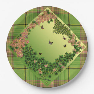 Prato De Papel Borboletas da manhã/Xadrez