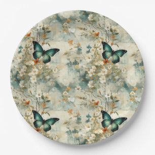 Prato De Papel Borboletas e flores coloridas (6)