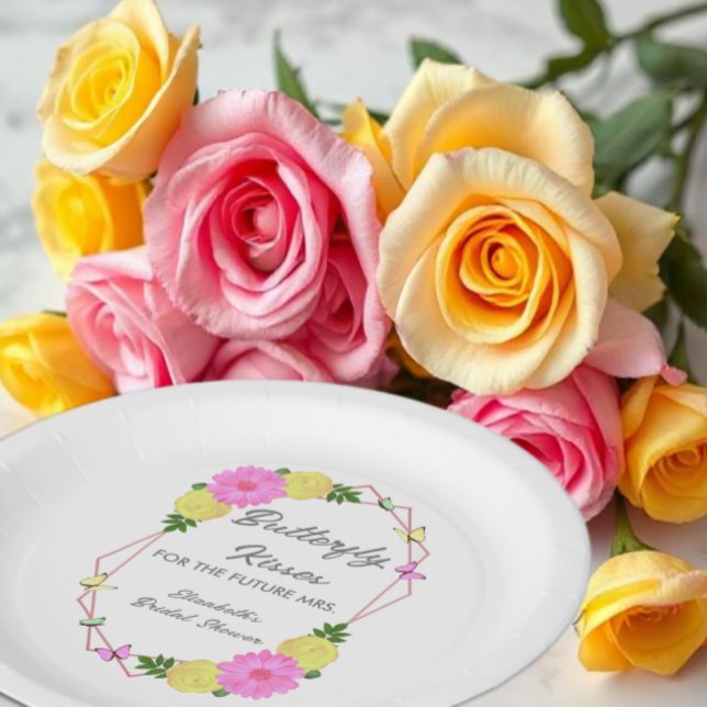 Prato De Papel Borboletas Para O Futuro Sra. Chá de panela (Criador carregado)