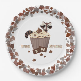 Prato De Papel Borda Chip de Chocolate Raccoon Sneaky