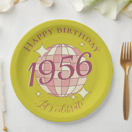 Prato De Papel Born in 1956 70th birthday party decor Paper Plate