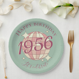 Prato De Papel Born in 1956 70th birthday party decor Paper Plate