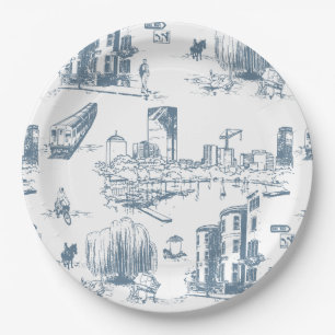 Prato De Papel Boston Toile Blue