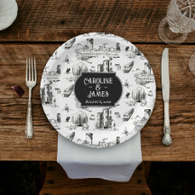 Boston Toile - Placa de Casamento Personalizada