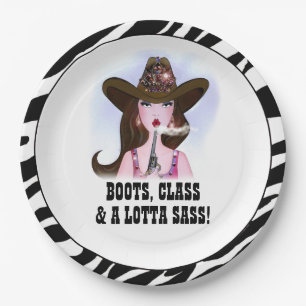 PRATO DE PAPEL "BOTAS, CLASSE & UM SASS DE LOTTA! "