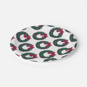 Prato De Papel Boughs da Holly