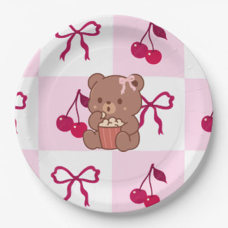 Prato De Papel Bows & Bears Paper Plates