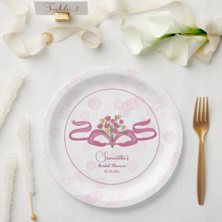 Prato De Papel Bows & Bouquets Flower Bloom Bar Bridal Shower