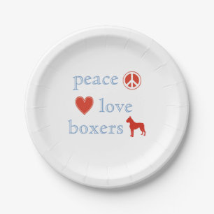 Prato De Papel Boxers de Amor pela Paz