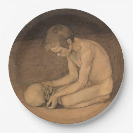 Prato De Papel Boy with Skull (por Magnus Enckell)