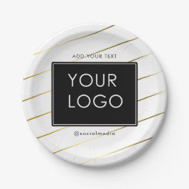 Prato De Papel Branco do logotipo corporativo de empresa distribu