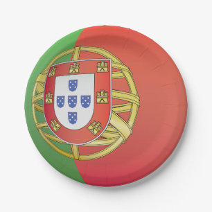 Prato De Papel Brasão de Armas Bandeira de Portugal Crista Portug